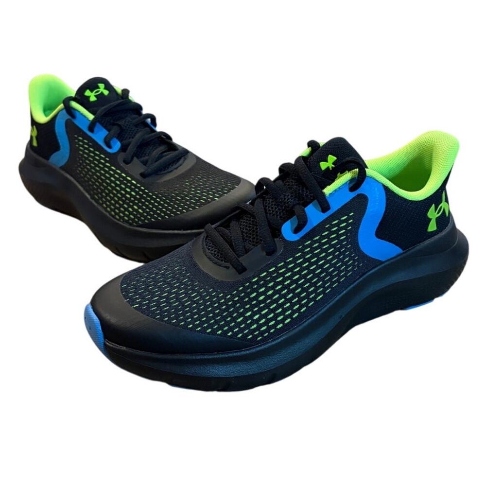 Under Armour Rogue 5 AL PS 'Black Hyper Green' 5Y Athlethic Shoe